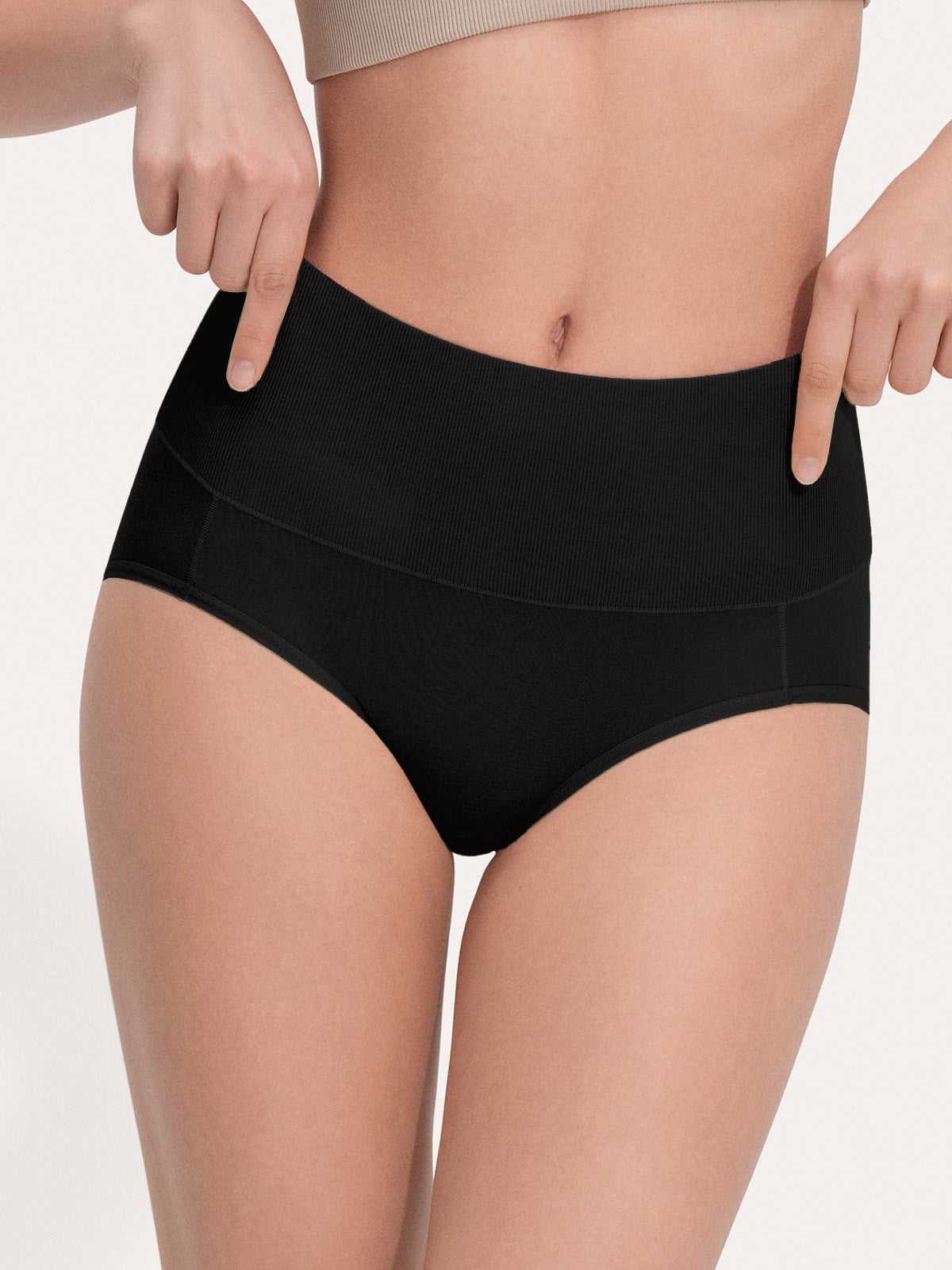 Pure Cotton Wide Elastic Band High-Waisted Brief (2-Pack)