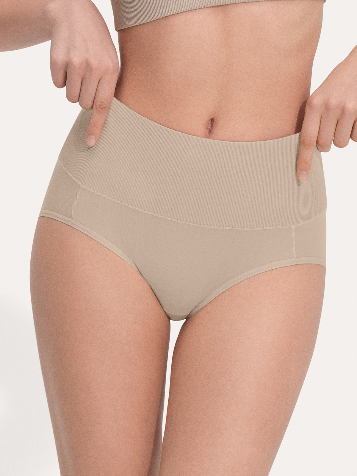 Pure Cotton Wide Elastic Band High-Waisted Brief (2-Pack)