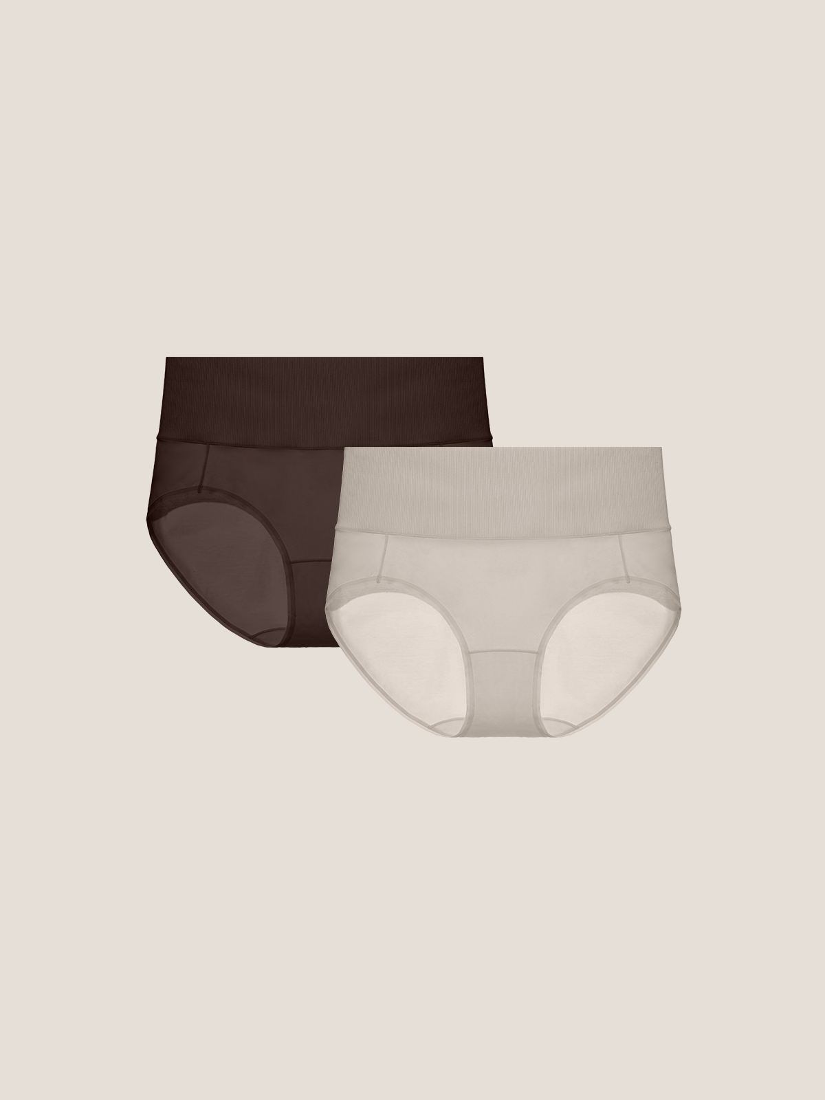Pure Cotton Wide Elastic Band High-Waisted Brief (2-Pack)